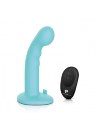 Голубая изогнутая насадка 6in Remote Control Ripple P-Spot G-Spot на черных трусиках - 16 см. - Pegasus - купить с доставкой в Нальчике