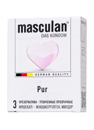 Супертонкие презервативы Masculan Pur - 3 шт. - Masculan - купить с доставкой в Нальчике