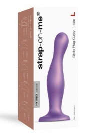 Фиолетовая насадка Strap-On-Me Dildo Plug Curvy size L - Strap-on-me - купить с доставкой в Нальчике