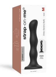 Черная насадка Strap-On-Me Dildo Geisha Balls size M - Strap-on-me купить в Нальчике с доставкой в Orgasmix.ru Черная насадка Strap-On-Me Dildo Geisha Balls size M - Strap-on-me - купить с доставкой в Нальчике