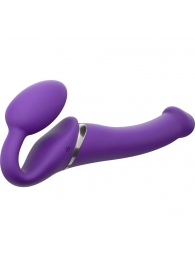 Фиолетовый безремневой вибрострапон Vibrating Bendable Strap-On - size L - Strap-on-me - купить с доставкой в Нальчике