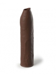 Коричневая насадка-удлинитель Uncut Silicone Penis Enhancer - 17,8 см. - Pipedream - в Нальчике купить с доставкой