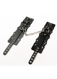 Узорчатые кожаные оковы с регулируемыми ремешками - Crazy Handmade - купить с доставкой в Нальчике