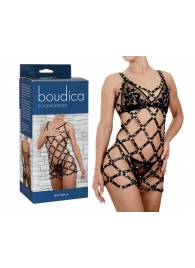 Черное платье Boudica в виде сетки из кожаных полос - Sitabella купить с доставкой