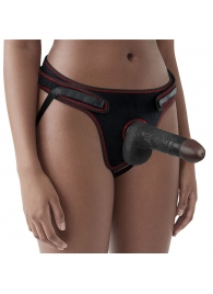 Женский темнокожий страпон Easy Strapon Set 7 Inch - 18 см. - Lovetoy - купить с доставкой в Нальчике