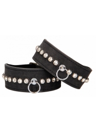 Черные поножи Diamond Studded Ankle Cuffs - Shots Media BV - купить с доставкой в Нальчике