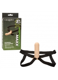 Телесный фаллопротез из силикона Extension with Harness - 15,75 см. - California Exotic Novelties - купить с доставкой в Нальчике