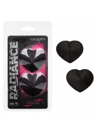 Черные пэстисы в форме сердечек Heart Pasties - California Exotic Novelties - купить с доставкой в Нальчике