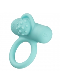 Аквамариновое эрекционное виброкольцо Silicone Rechargeable Nubby Lover’s Delight - California Exotic Novelties - в Нальчике купить с доставкой