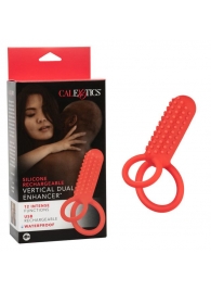 Красное эрекционное кольцо Silicone Rechargeable Vertical Dual Enhancer - California Exotic Novelties - в Нальчике купить с доставкой