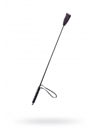 Чёрный стек с кожаной ручкой - 58 см. - Sitabella - купить с доставкой в Нальчике