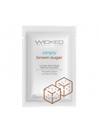 Саше лубриканта на водной основе Simply Aqua Brown Sugar с ароматом коричневого сахара - 3 мл. - Wicked - купить с доставкой в Нальчике