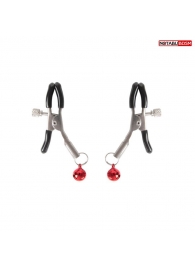 Серебристые зажимы на соски с шариками - Notabu - купить с доставкой в Нальчике