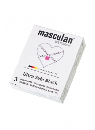 Ультрапрочные презервативы Masculan Ultra Safe Black - 3 шт. - Masculan - купить с доставкой в Нальчике