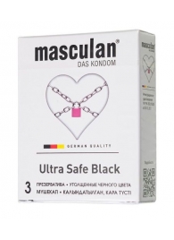 Ультрапрочные презервативы Masculan Ultra Safe Black - 3 шт. - Masculan - купить с доставкой в Нальчике