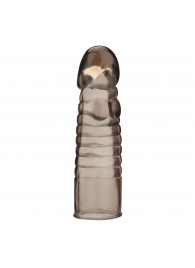 Дымчатая насадка-удлинитель Ribbed Realistic Penis Enhancing Sleeve Extension - 15,2 см. - BlueLine - в Нальчике купить с доставкой