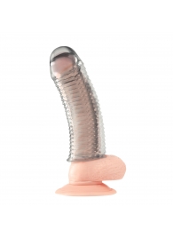 Текстурированная насадка на пенис Clear Textured Penis Enhancing Sleeve Extension - 16,5 см. - BlueLine - в Нальчике купить с доставкой