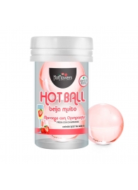 Лубрикант на масляной основе Hot Ball Beija Muito с ароматом клубники и шампанского (2 шарика по 3 гр.) - HotFlowers - купить с доставкой в Нальчике