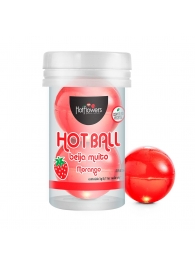 Лубрикант на масляной основе Hot Ball Beija Muito с ароматом клубники (2 шарика по 3 гр.) - HotFlowers - купить с доставкой в Нальчике