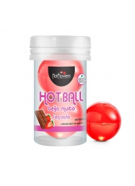 Лубрикант на масляной основе Hot Ball Beija Muito с ароматом шоколада и клубники (2 шарика по 3 гр.) - HotFlowers - купить с доставкой в Нальчике