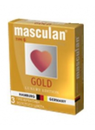 Презервативы Masculan Ultra Gold с золотым напылением и ароматом ванили - 3 шт. - Masculan - купить с доставкой в Нальчике