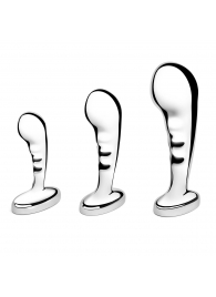 Набор из 3 стальных стимуляторов простаты Stainless Steel P-spot Training Set - b-Vibe - в Нальчике купить с доставкой