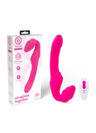 Розовый безремневой страпон на радиоуправлении Strapless Together - 22 см. - Together Toy - купить с доставкой в Нальчике
