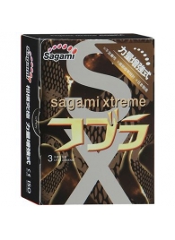 Суженные к основанию презервативы Sagami Xtreme COBRA - 3 шт. - Sagami - купить с доставкой в Нальчике