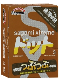 Презервативы Sagami Xtreme FEEL UP с точечной текстурой и линиями прилегания - 3 шт. - Sagami - купить с доставкой в Нальчике