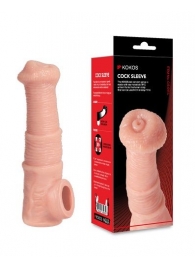 Телесная фантазийная насадка на член Cock Sleeve Size M - KOKOS - в Нальчике купить с доставкой