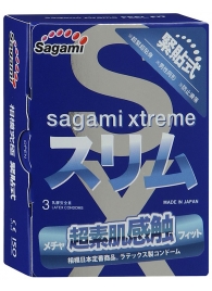 Розовые презервативы Sagami Xtreme FEEL FIT 3D - 3 шт. - Sagami - купить с доставкой в Нальчике