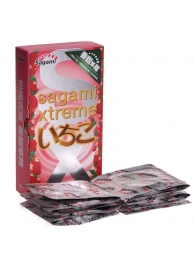 Презервативы Sagami Xtreme Strawberry c ароматом клубники - 10 шт. - Sagami - купить с доставкой в Нальчике