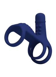 Синяя вибронасадка на пенис Vibrating Penis Sling - Baile - в Нальчике купить с доставкой