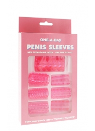 Набор из 7 розовых насадок на пенис ONE-A-DAY PENIS SLEEVES PINK - Seven Creations - в Нальчике купить с доставкой
