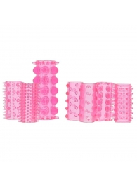 Набор из 7 розовых насадок на пенис ONE-A-DAY PENIS SLEEVES PINK - Seven Creations - в Нальчике купить с доставкой