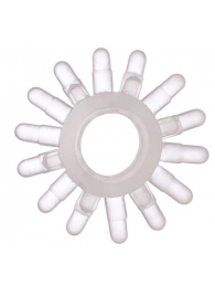 Прозрачное гелевое эрекционное кольцо с шипиками - Toyfa Basic - в Нальчике купить с доставкой