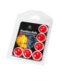 Набор из 6 шариков с массажным маслом Brazilian Balls с охлаждающим и разогревающим эффектом - Secret Play - купить с доставкой в Нальчике