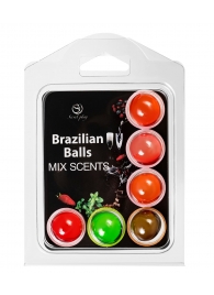 Набор из 6 шариков с ароматизированными массажными маслами Brazilian Balls - Secret Play - купить с доставкой в Нальчике