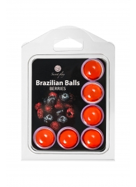 Набор из 6 шариков с массажным маслом Brazilian Balls с ароматом ягод - Secret Play - купить с доставкой в Нальчике