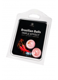 Набор из 2 шариков с массажным маслом Brazilian Balls с тройным эффектом - Secret Play - купить с доставкой в Нальчике