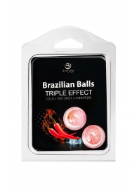 Набор из 2 шариков с массажным маслом Brazilian Balls с тройным эффектом - Secret Play - купить с доставкой в Нальчике