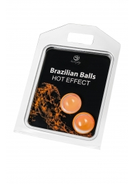 Набор из 2 шариков с массажным маслом Brazilian Balls с разогревающим эффектом - Secret Play - купить с доставкой в Нальчике