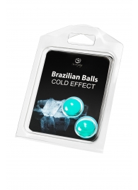 Набор из 2 шариков с массажным маслом Brazilian Balls с охлаждающим эффектом - Secret Play - купить с доставкой в Нальчике