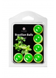 Набор из 6 шариков с массажным маслом Brazilian Balls с ароматом мяты - Secret Play - купить с доставкой в Нальчике