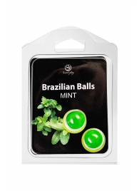 Набор из 2 шариков с массажным маслом Brazilian Balls с ароматом мяты - Secret Play - купить с доставкой в Нальчике