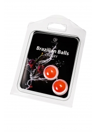 Набор из 2 шариков с массажным маслом Brazilian Balls с ароматом вишни - Secret Play - купить с доставкой в Нальчике