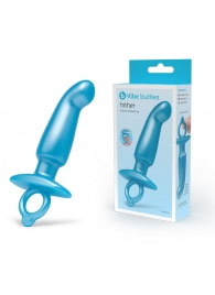 Голубая анальная пробка для массажа простаты Hither Silicone Prostate Plug - 14,3 см. - b-Vibe - в Нальчике купить с доставкой