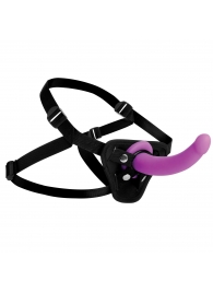 Лиловый поясной страпон Navigator Silicone G-Spot Dildo with Harness - 17,8 см. - XR Brands - купить с доставкой в Нальчике