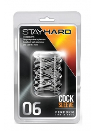 Прозрачная насадка с объёмными чёрточками STAY HARD COCK SLEEVE 06 CLEAR - Blush Novelties - в Нальчике купить с доставкой