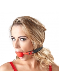 Силиконовый кляп-шар на чёрных ремешках Red Gag silicone - Orion - купить с доставкой в Нальчике